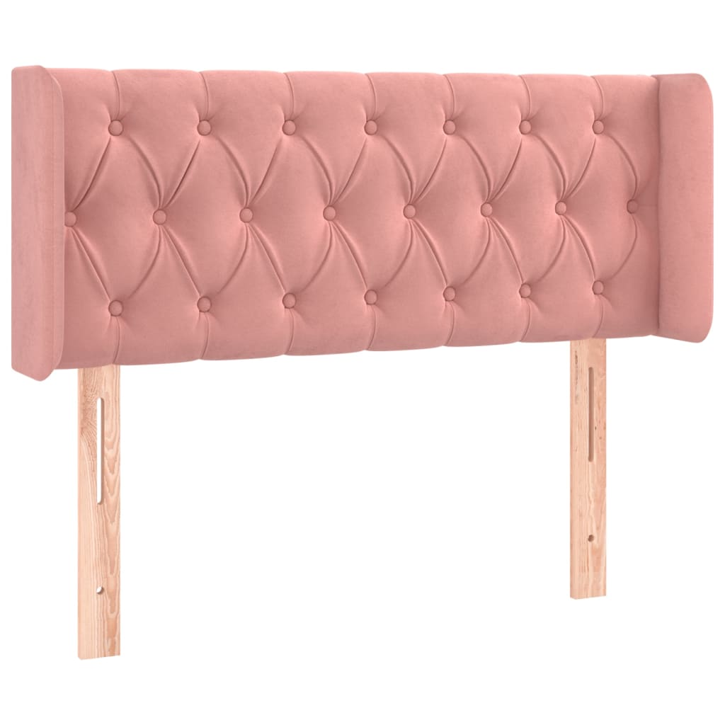 vidaXL Hoofdbord LED 103x16x78/88 cm fluweel roze afbeelding