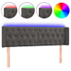 vidaXL LED-voodipeats, tumehall, 147x16x78/88 cm, samet