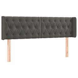 vidaXL T&ecirc;te de lit &agrave; LED Gris fonc&eacute; 147x16x78/88 cm Velours