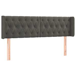 vidaXL T&ecirc;te de lit &agrave; LED Gris fonc&eacute; 147x16x78/88 cm Velours