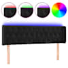 vidaXL LED-voodipeats, must, 163x16x78/88 cm, samet
