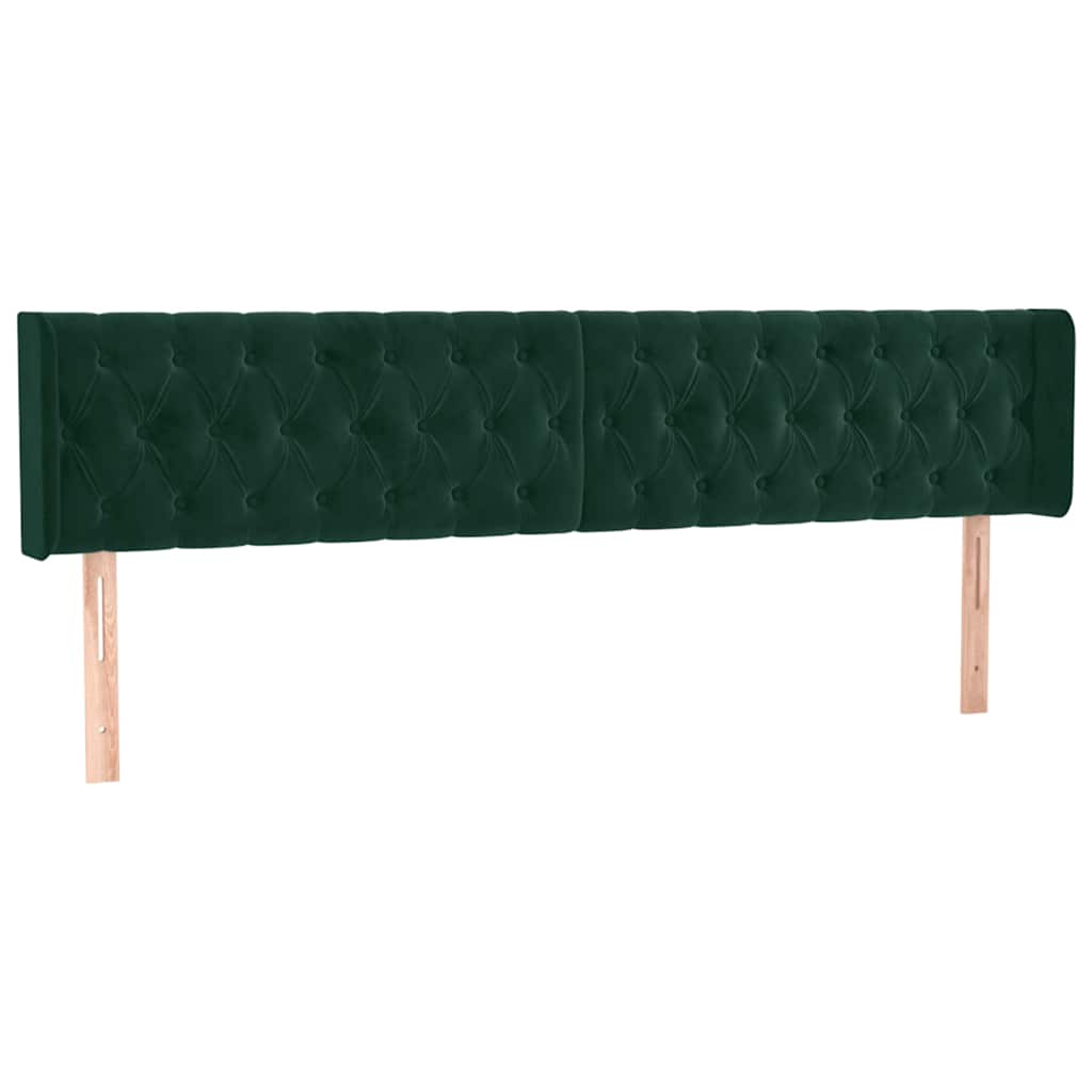 vidaXL Hoofdbord LED 203x16x78/88 cm fluweel donkergroen groen, foto 4