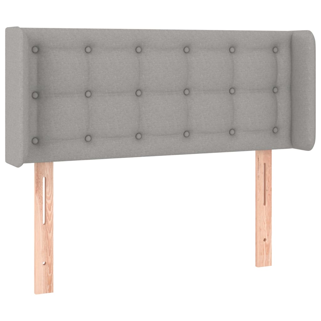 vidaXL Hoofdbord LED 83x16x78/88 cm stof lichtgrijs afbeelding