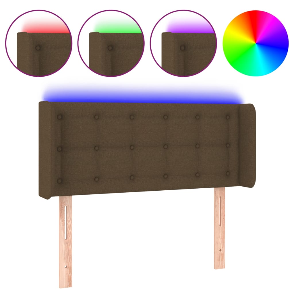 Thumbnail - vidaXL LED Kopfteil Dunkelbraun 83x16x78/88 cm Stoff