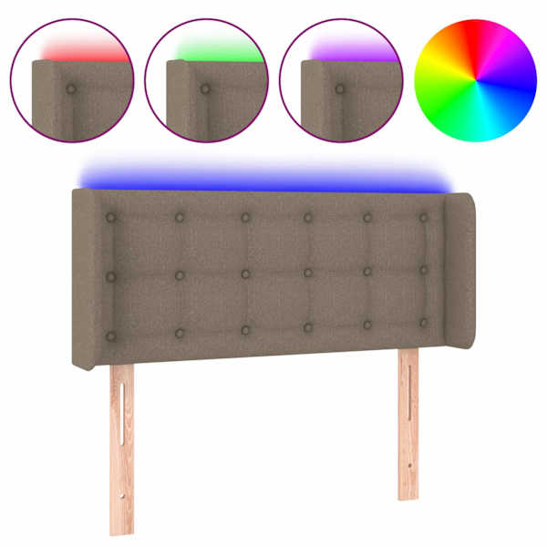 vidaXL LED-voodipeats, pruunikashall, 83x16x78/88 cm, kangas