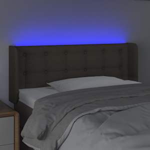 Čelo postele s LED taupe 93 x 16 x 78/88 cm textil - obrázek 4