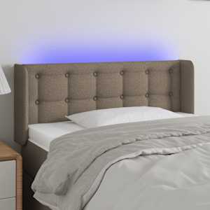 LED posteljno vzglavje taupe 93x16x78/88 cm blago