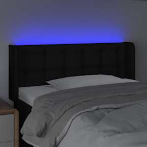 Čelo postele s LED černé 103 x 16 x 78/88 cm textil - obrázek 4