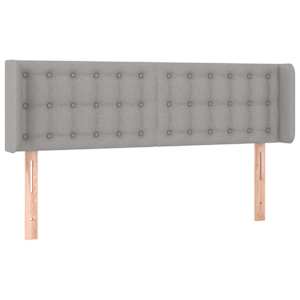 Čelo postele s LED světle šedé 147 x 16 x 78/88 cm textil - obrázek 3