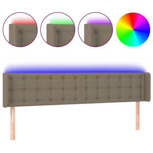 vidaXL LED-voodipeats, pruunikashall, 183x16x78/88 cm, kangas