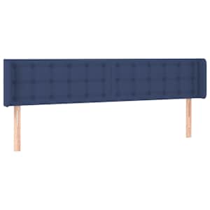 Čelo postele s LED modré 183 x 16 x 78/88 cm textil - obrázek 3