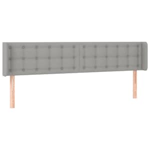 Čelo postele s LED světle šedé 203 x 16 x 78/88 cm textil - obrázek 3