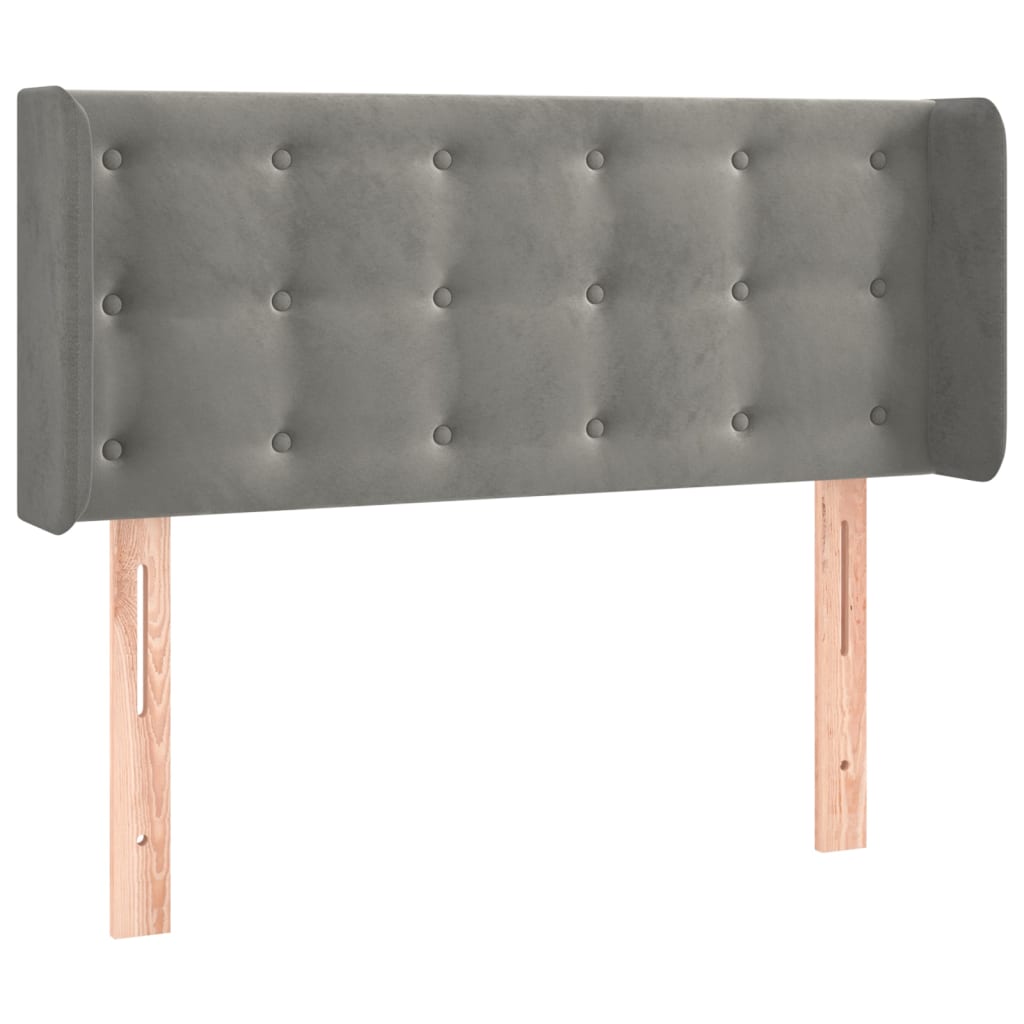 vidaXL Hoofdbord LED 83x16x78/88 cm fluweel lichtgrijs afbeelding