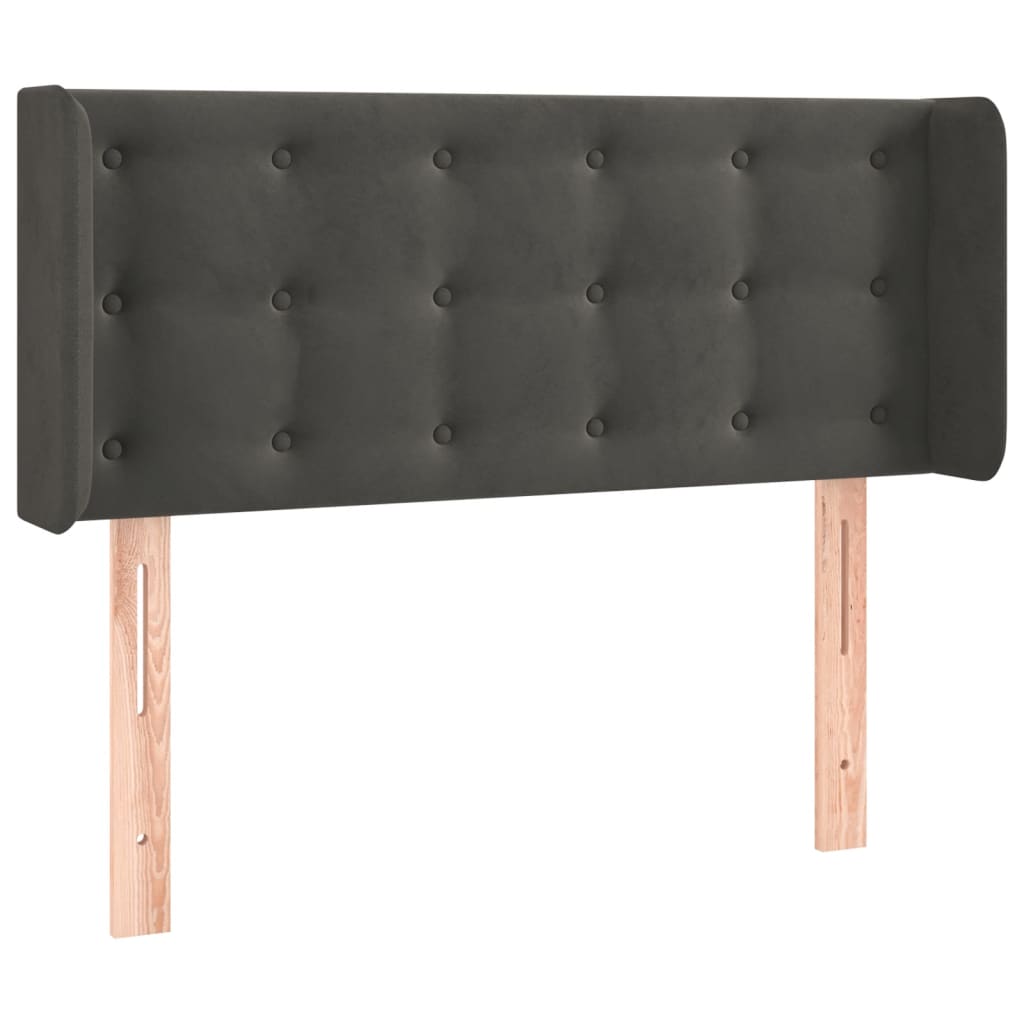 vidaXL Hoofdbord LED 83x16x78/88 cm fluweel donkergrijs afbeelding
