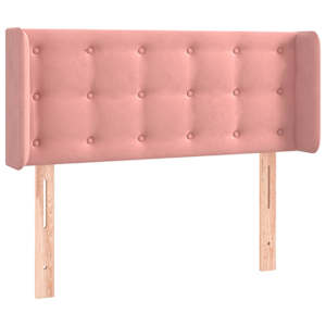 Čelo postele s LED růžové 93 x 16 x 78/88 cm samet - obrázek 3