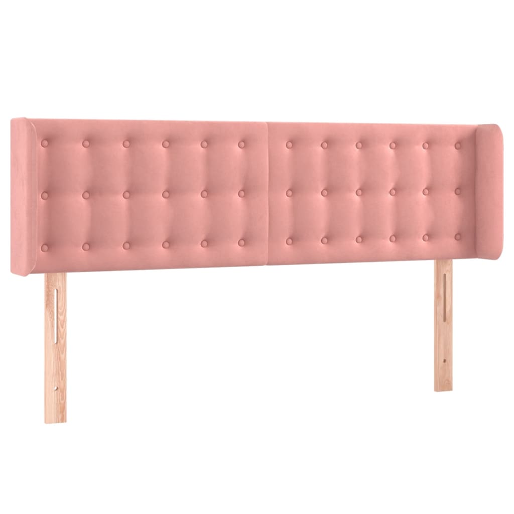 Thumbnail - vidaXL LED Kopfteil Rosa 147x16x78/88 cm Samt
