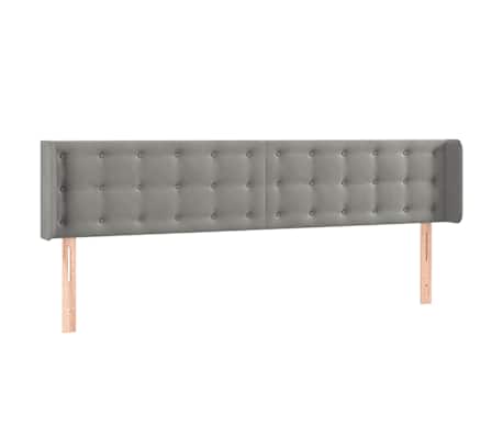 vidaXL Cabeceira cama c/ luzes LED veludo 163x16x78/88 cm cinza-claro