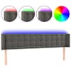 vidaXL LED-voodipeats, tumehall, 203x16x78/88 cm, samet
