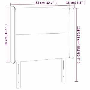 Čelo postele s LED taupe 83 x 16 x 118/128 cm textil - obrázek 6