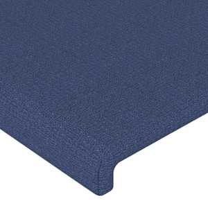 Čelo postele s LED modré 83 x 16 x 118/128 cm textil - obrázek 5