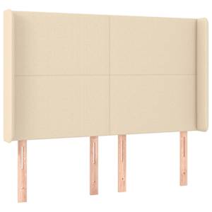 Čelo postele s LED krémové 147 x 16 x 118/128 cm textil - obrázek 3
