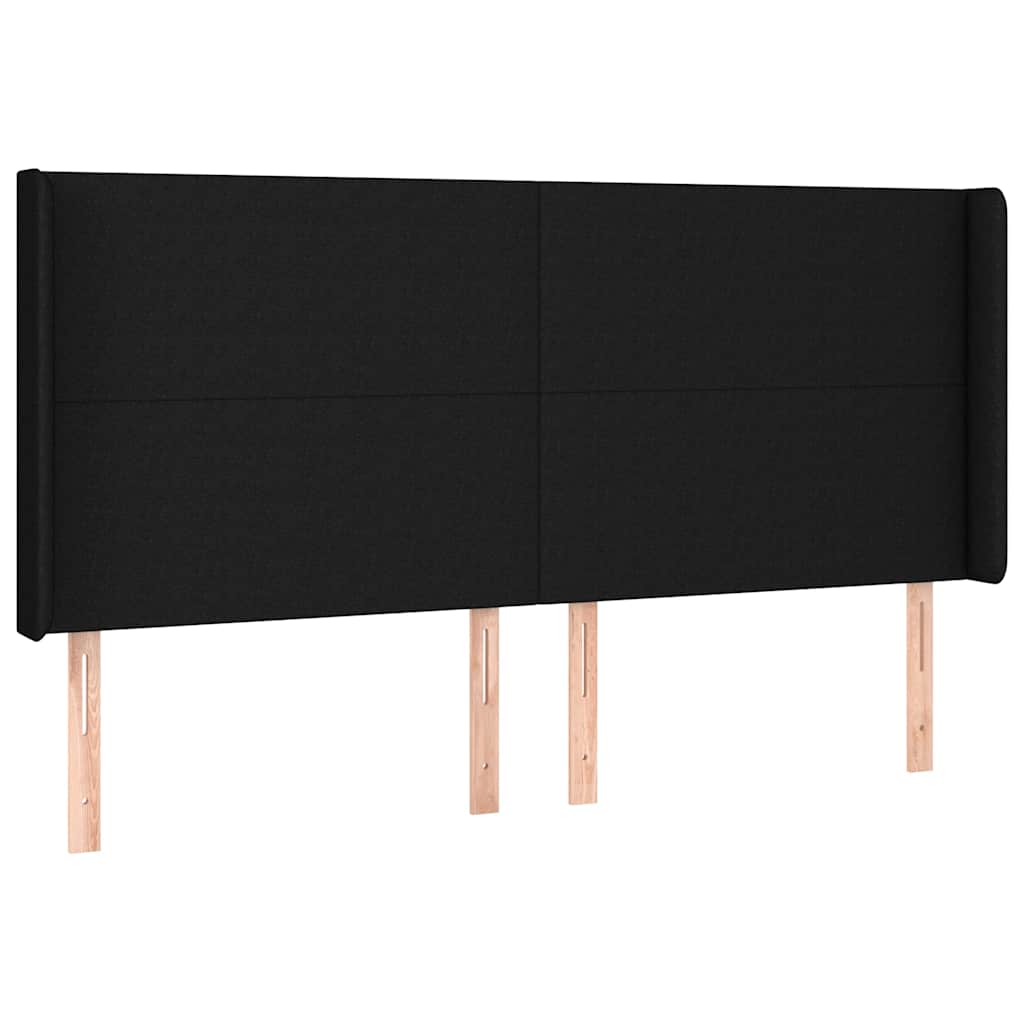 vidaXL Hoofdbord LED 163x16x118/128 cm stof zwart, foto 4
