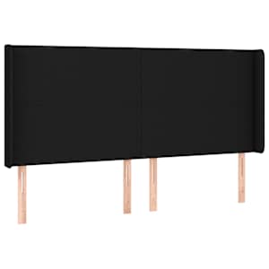 Čelo postele s LED černé 183 x 16 x 118/128 cm textil - obrázek 3