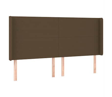 vidaXL Cabeceira de cama c/ luzes LED tecido 183x16x118/128cm castanho