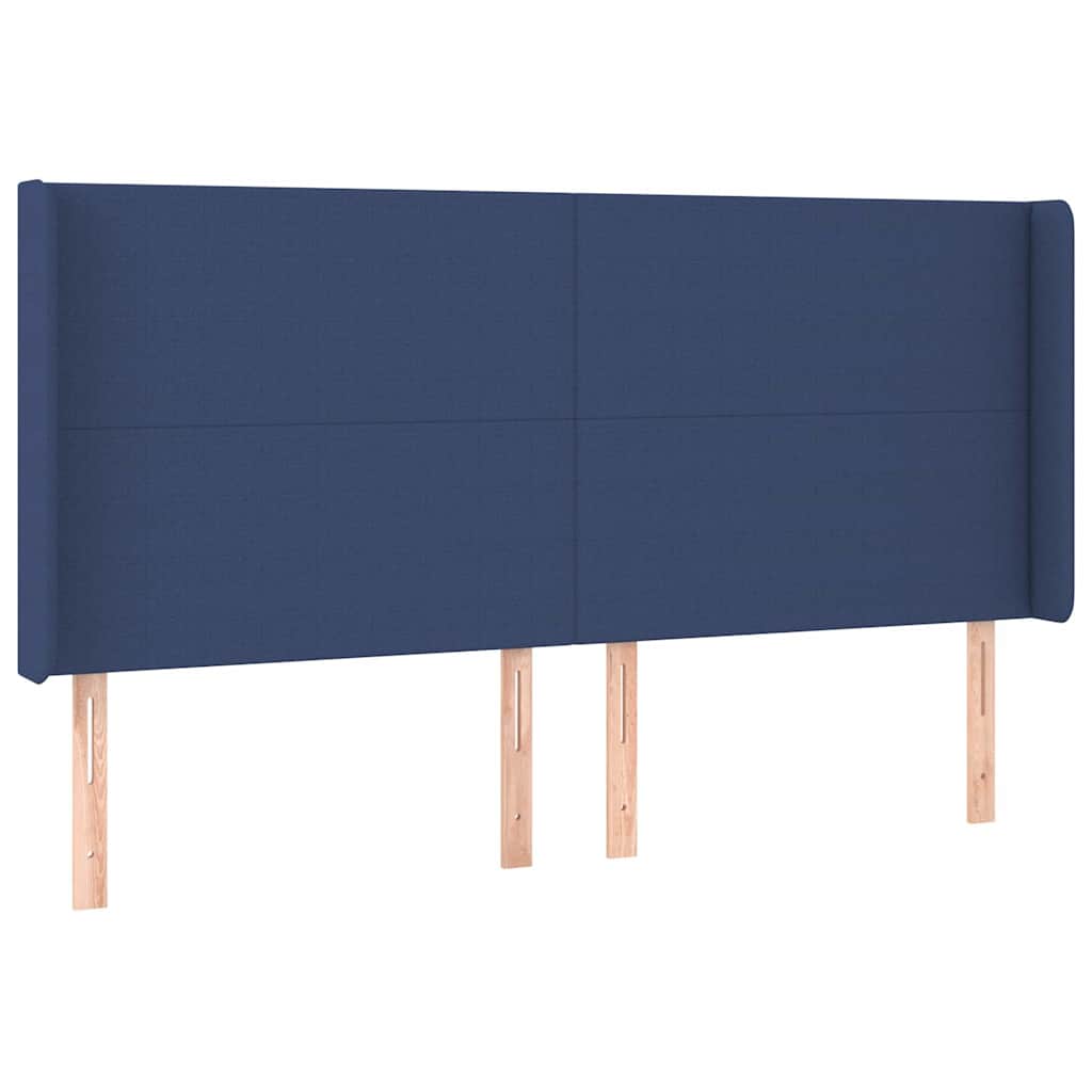 vidaXL Hoofdbord LED 183x16x118/128 cm stof blauw, foto 4