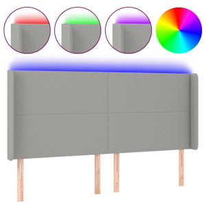 vidaXL LED-voodipeats, helehall, 203x16x118/128 cm, kangas