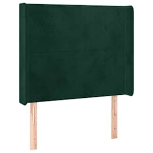Čelo postele s LED tmavě zelené 83 x 16 x 118/128 cm samet - obrázek 3