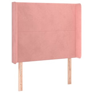 Čelo postele s LED růžové 83 x 16 x 118/128 cm samet - obrázek 3