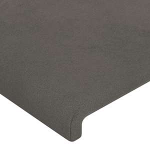 Čelo postele s LED tmavě šedé 93 x 16 x 118/128 cm samet - obrázek 5
