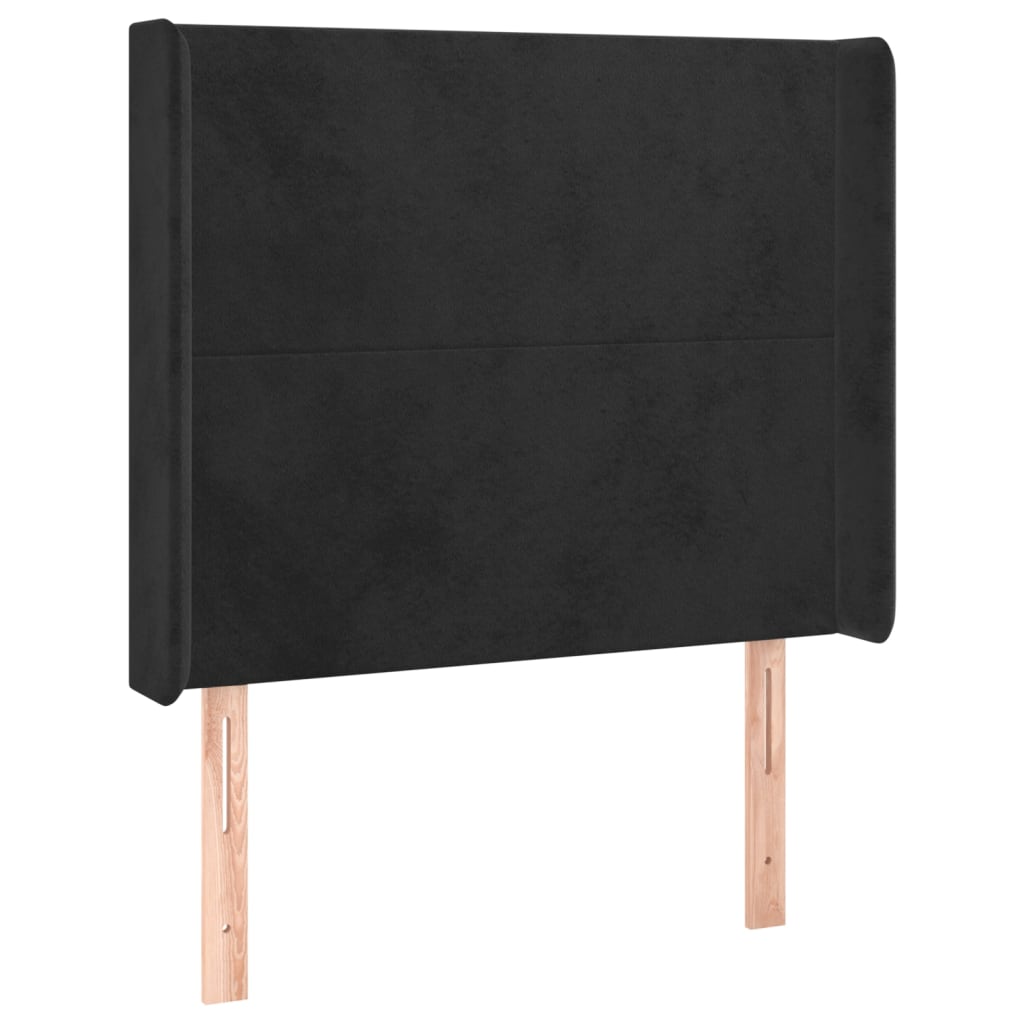 vidaXL Hoofdbord LED 93x16x118/128 cm fluweel zwart afbeelding