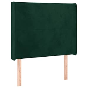 Čelo postele s LED tmavě zelené 93 x 16 x 118/128 cm samet - obrázek 3