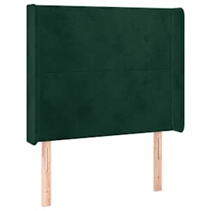 Čelo postele s LED tmavě zelené 103 x 16 x 118/128 cm samet - obrázek 3