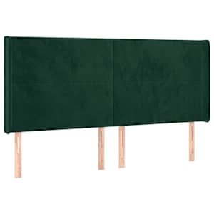 Čelo postele s LED tmavě zelené 163 x 16 x 118/128 cm samet - obrázek 3