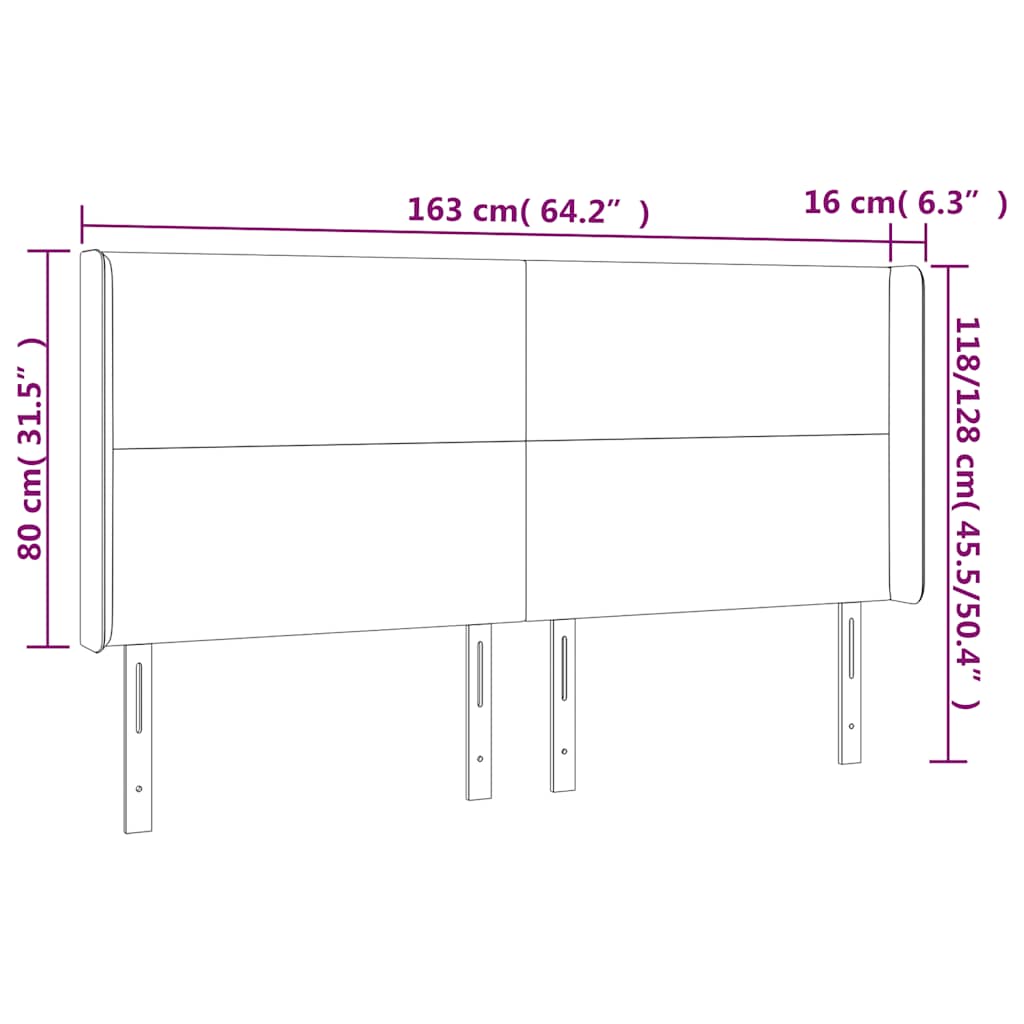 LED posteljno vzglavje temno modro 163x16x118/128 cm žamet - slika 7