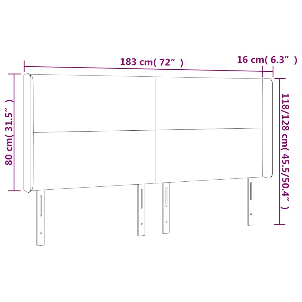 LED posteljno vzglavje temno modro 183x16x118/128 cm žamet - slika 7