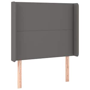 Čelo postele s LED šedé 83 x 16 x 118/128 cm umělá kůže - obrázek 3