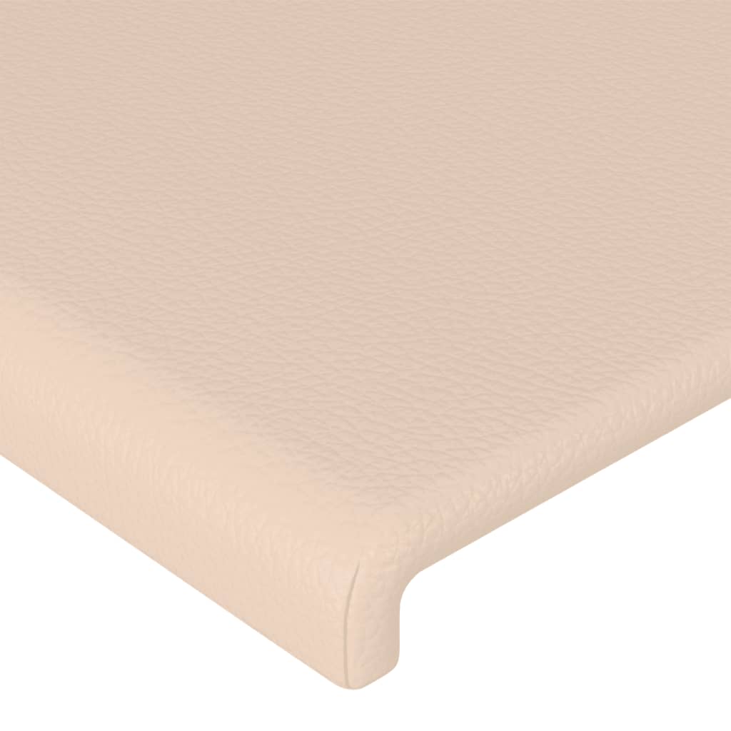 gultas galvgalis ar LED, 83x16x118/128cm, kapučīno mākslīgā āda | Stepinfit.lv