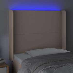 Čelo postele s LED cappuccino 93 x 16 x 118/128 cm umělá kůže - obrázek 4