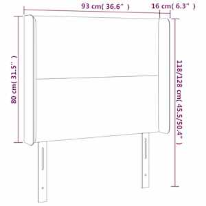Čelo postele s LED cappuccino 93 x 16 x 118/128 cm umělá kůže - obrázek 6