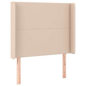 Čelo postele s LED cappuccino 103 x 16 x 118/128 cm umělá kůže - obrázek 3
