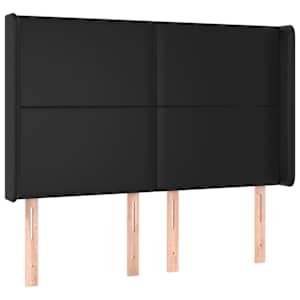 Čelo postele s LED černé 147 x 16 x 118/128 cm umělá kůže - obrázek 3