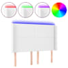 vidaXL LED-voodipeats, valge, 147x16x118/128 cm, kunstnahk