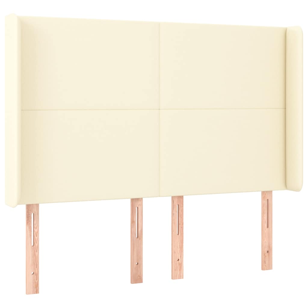 vidaXL Hoofdbord LED 147x16x118/128 cm kunstleer crèmekleurig, foto 4