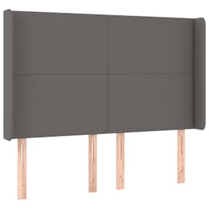 Čelo postele s LED šedé 147 x 16 x 118/128 cm umělá kůže - obrázek 3