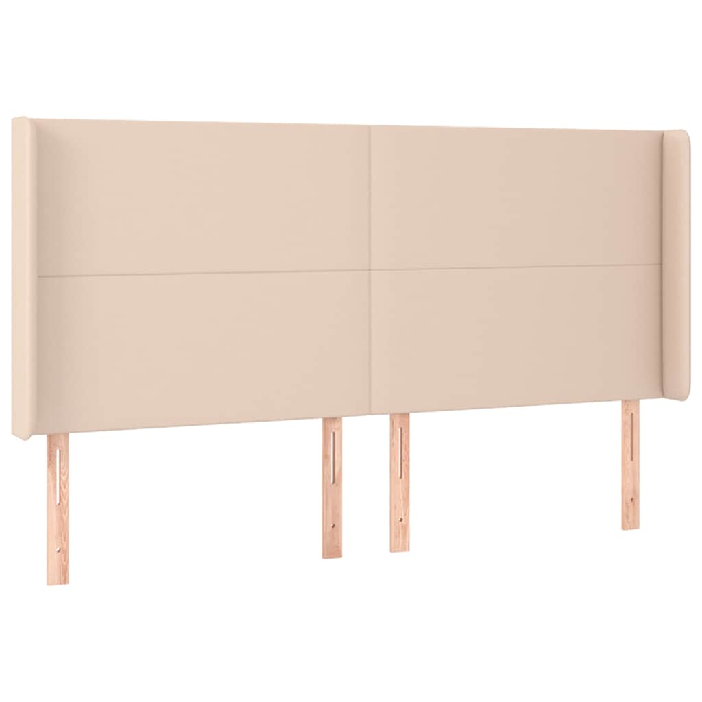 vidaXL - Hoofdbord - LED - 163x16x118/128 - cm - kunstleer - cappuccinokleurig