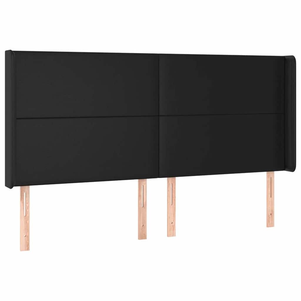 vidaXL Hoofdbord LED 203x16x118/128 cm kunstleer zwart, foto 4